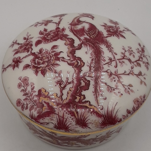 Vintage Limoges France Porcelain Peacock Flowers W/Gold Trim Trinket R. Leclair - Picture 2 of 7